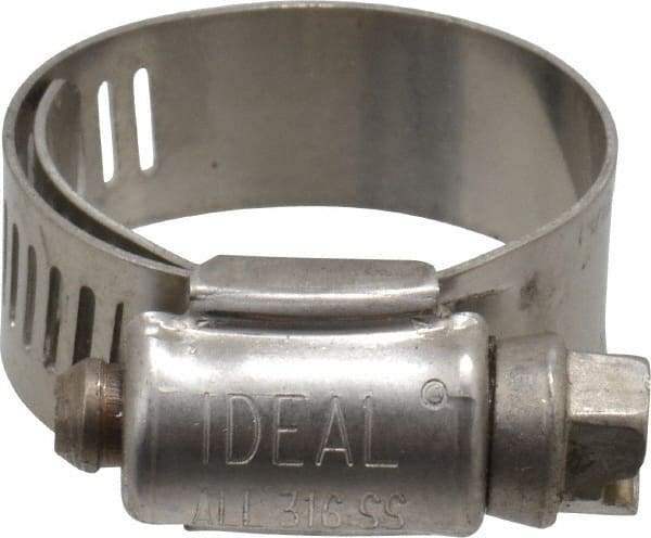 IDEAL TRIDON - SAE Size 10, 11/16 to 1-1/8" Diam, Stainless Steel Lined Worm Drive Clamp - Material Grade 316 - Apex Tool & Supply