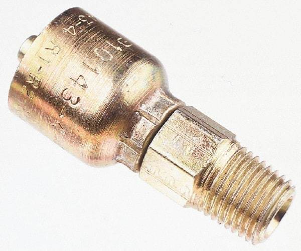 Parker - 1-1/4-11-1/2 Male NPTF Steel Hydraulic Hose Male Rigid Fitting - 5,000 psi, -20 Hose Size, 1 1/4" Hose Diam, Series 43 - Apex Tool & Supply