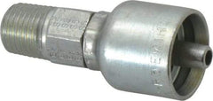 Parker - 1/4-18 Male NPTF Steel Hydraulic Hose Male Rigid Fitting - 12,000 psi, -4 Hose Size, 1/4" Hose Diam, Series 43 - Apex Tool & Supply