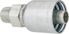 Parker - 3/8-18 Male NPTF Steel Hydraulic Hose Male Rigid Fitting - 10,000 psi, -8 Hose Size, 1/2" Hose Diam, Series 43 - Apex Tool & Supply