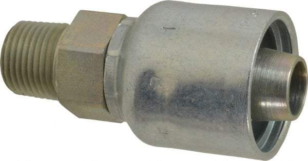 Parker - 1/2-14 Male NPTF Steel Hydraulic Hose Male Rigid Fitting - 7,500 psi, -12 Hose Size, 3/4" Hose Diam, Series 43 - Apex Tool & Supply