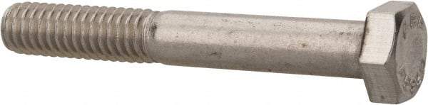 Value Collection - 5/16-18 UNC, 2-1/4" Length Under Head Hex Head Cap Screw - Partially Threaded, Grade 18-8 Stainless Steel, Uncoated, 1/2" Hex - Apex Tool & Supply