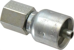 Parker - 1/4-18 NPTF Steel Hydraulic Hose Female Rigid Fitting - -4 Hose Size, 1/4" Hose Diam, Series 43 - Apex Tool & Supply