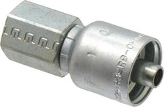 Parker - 3/8-18 NPTF Steel Hydraulic Hose Female Rigid Fitting - -6 Hose Size, 3/8" Hose Diam, Series 43 - Apex Tool & Supply