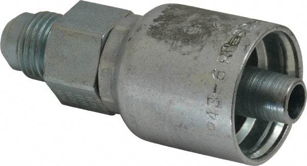 Parker - 9/16-18 Male JIC 37D Flare Steel Hydraulic Hose Male Rigid Fitting - -6 Hose Size, 3/8" Hose Diam, Series 43 - Apex Tool & Supply