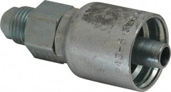 Parker - 9/16-18 Male JIC 37D Flare Steel Hydraulic Hose Male Rigid Fitting - -6 Hose Size, 3/8" Hose Diam, Series 43 - Apex Tool & Supply