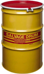 Made in USA - 85 Gallon Cylindrical Carbon Steel Open Head Drum - 37" High x 26" Diam - Apex Tool & Supply