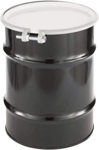 Made in USA - 10 Gallon Cylindrical Carbon Steel Open Head Drum - 17" High x 14" Diam - Apex Tool & Supply