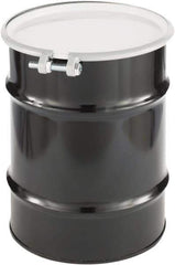 Made in USA - 10 Gallon Cylindrical Carbon Steel Open Head Drum - 17" High x 14" Diam - Apex Tool & Supply