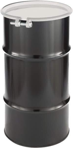 Made in USA - 16 Gallon Cylindrical Carbon Steel Open Head Drum - 27" High x 14" Diam - Apex Tool & Supply