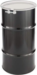 Made in USA - 16 Gallon Cylindrical Carbon Steel Open Head Drum - 27" High x 14" Diam - Apex Tool & Supply