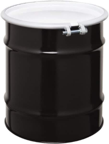 Made in USA - 20 Gallon Cylindrical Carbon Steel Open Head Drum - 19-1/4" High x 18-1/4" Diam - Apex Tool & Supply