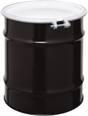 Made in USA - 20 Gallon Cylindrical Carbon Steel Open Head Drum - 19-1/4" High x 18-1/4" Diam - Apex Tool & Supply