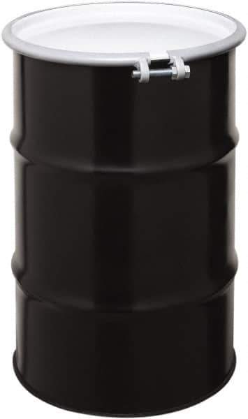 Made in USA - 30 Gallon Cylindrical Carbon Steel Open Head Drum - 27-1/2" High x 18-1/4" Diam - Apex Tool & Supply