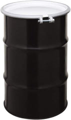 Made in USA - 30 Gallon Cylindrical Carbon Steel Open Head Drum - 27-1/2" High x 18-1/4" Diam - Apex Tool & Supply