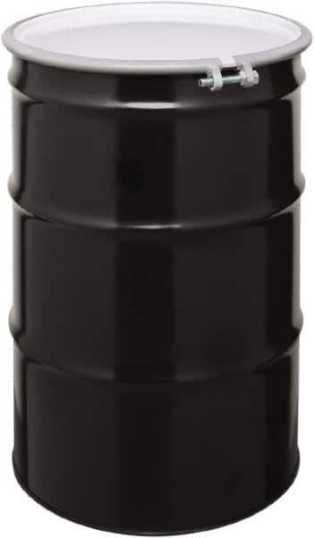 Made in USA - 55 Gallon Cylindrical Carbon Steel Open Head Drum - 33" High x 22-1/2" Diam - Apex Tool & Supply