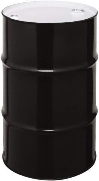 Made in USA - 55 Gallon Black Cylindrical Carbon Steel Tight Head Drum - 33" High x 22-1/2" Diam - Apex Tool & Supply