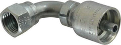 Parker - 9/16-18 Female JIC Steel Hydraulic Hose Female JIC Swivel & 90° Elbow & Short Drop - -4 Hose Size, 1/4" Hose Diam, Series 43 - Apex Tool & Supply