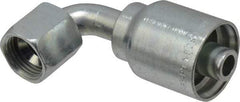 Parker - 3/4-16 Female JIC Steel Hydraulic Hose Female JIC Swivel & 90° Elbow & Short Drop - -8 Hose Size, 1/2" Hose Diam, Series 43 - Apex Tool & Supply