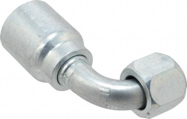 Parker - 1-1/16-12 Female JIC Steel Hydraulic Hose Female JIC Swivel & 90° Elbow & Short Drop - -12 Hose Size, 3/4" Hose Diam, Series 43 - Apex Tool & Supply