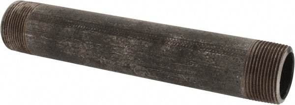 Made in USA - Schedule 80, 1-1/4" Diam x 9" Long Black Pipe Nipple - Threaded - Apex Tool & Supply