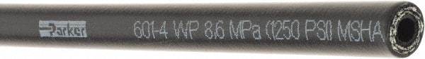 Parker - -4 Hose Size, 1/4" ID, 1,250 psi Work Pressure Hydraulic Hose - 3" Radius, Synthetic Rubber, -40°F to 257°F - Apex Tool & Supply
