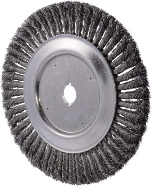 Weiler - 10" OD, 1" Arbor Hole, Knotted Wheel Brush - 0.016" Filament Diam - Apex Tool & Supply