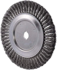 Weiler - 10" OD, 1" Arbor Hole, Knotted Wheel Brush - 0.016" Filament Diam - Apex Tool & Supply