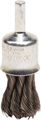 Weiler - 3/4" Brush Diam, Knotted, End Brush - 1/4" Diam Shank, 20,000 Max RPM - Apex Tool & Supply