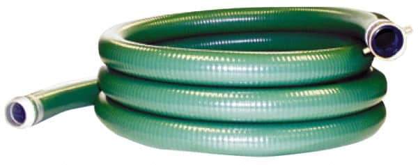 Alliance Hose & Rubber - 15 to 150°F, 2" Inside x 2.31" Outside Diam, PVC Liquid Suction & Discharge Hose - Green, 20' Long, 29 Vacuum Rating, 79 psi Working & 267 psi Brust Pressure - Apex Tool & Supply