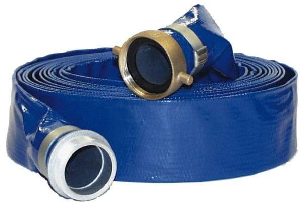 Alliance Hose & Rubber - -10 to 150°F, 4" Inside x 4-1/8" Outside Diam, PVC Liquid Suction & Discharge Hose - Blue, 50' Long, 55 psi Working & 165 psi Brust Pressure - Apex Tool & Supply