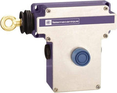Telemecanique Sensors - 10 Amp, NO/NC Configuration, Left Hand Operation, Rope Operated Limit Switch - Pushbutton Reset, Cable Pull, 300 VAC/VDC - Apex Tool & Supply