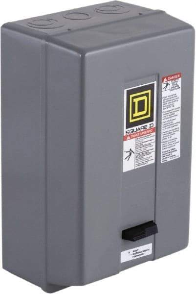Square D - 208 Coil VAC at 60 Hz, 45 Amp, NEMA Size 2, Nonreversible Enclosed Enclosure NEMA Motor Starter - 3 Phase hp: 10 at 200 VAC, 15 at 230 VAC, 25 at 460 VAC, 25 at 575 VAC, 1 Enclosure Rating - Apex Tool & Supply