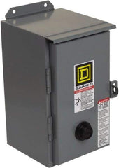 Square D - 110 Coil VAC at 50 Hz, 120 Coil VAC at 60 Hz, 27 Amp, NEMA Size 1, Nonreversible Enclosed Enclosure NEMA Motor Starter - 2 hp at 1 Phase, 12 Enclosure Rating - Apex Tool & Supply