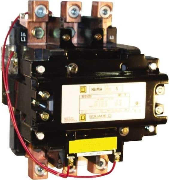 Square D - 3 Pole, 110 Coil VAC at 50 Hz and 120 Coil VAC at 60 Hz, 270 Amp NEMA Contactor - Open Enclosure, 50 Hz at 110 VAC and 60 Hz at 120 VAC - Apex Tool & Supply