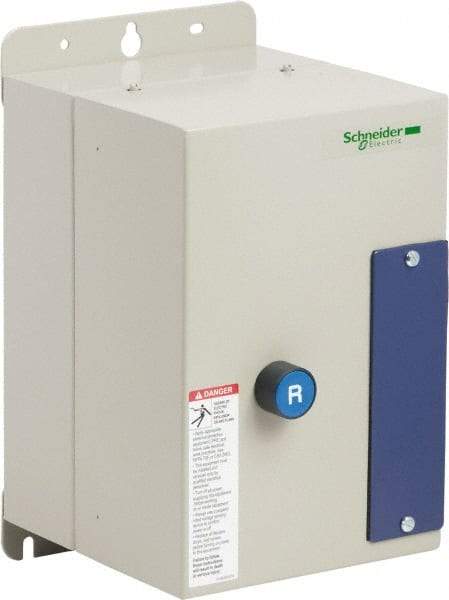 Schneider Electric - 3 Pole, 12 Amp, 120 Coil VAC, Nonreversible Enclosed IEC Motor Starter - 1 Phase Hp: 0.5 at 120 VAC, 2 at 240 VAC, 3 Phase Hp: 10 at 575 VAC, 3 at 208 VAC, 3 at 230 VAC, 7.5 at 460 VAC - Apex Tool & Supply