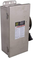 Square D - 30 Amp, 600 VAC/VDC, 3 Pole Fused Safety Switch - NEMA 12, 3, 3R, 4 & 4X, 7.5 hp at 480 VAC, 5 hp at 250 VDC (Single Phase), 20 hp at 600 VAC, 10 hp at 600 VDC (Triple Phase), 3PST Contact Form - Apex Tool & Supply