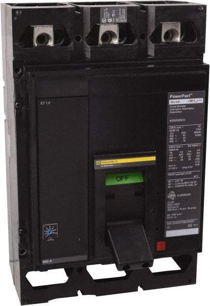 Square D - 800 Amp, 600 V, 3 Pole, Panel Mount Molded Case Circuit Breaker - Multiple Breaking Capacity Ratings - Apex Tool & Supply