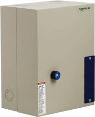 Schneider Electric - 3 Pole, 65 Amp, 120 Coil VAC, Nonreversible Enclosed IEC Motor Starter - 1 Phase Hp: 10 at 240 VAC, 5 at 120 VAC, 3 Phase Hp: 20 at 208 VAC, 20 at 230 VAC, 40 at 460 VAC, 50 at 575 VAC - Apex Tool & Supply