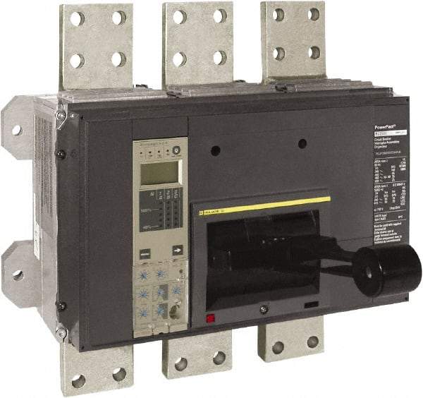 Square D - 1600 Amp, 600 VAC, 3 Pole, Panel Mount Molded Case Circuit Breaker - Electronic Trip, Multiple Breaking Capacity Ratings, 3/0 AWG - Apex Tool & Supply