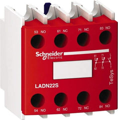 Schneider Electric - Contactor Red Auxiliary Contact Block - For Use with Size 00-2 Contactors and Size 00-2 Starters - Apex Tool & Supply