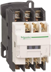 Schneider Electric - 3 Pole, 72 Coil VDC, 12 Amp at 440 VAC and 25 Amp at 440 VAC, Nonreversible IEC Contactor - 1 Phase hp: 1 at 115 VAC, 2 at 230/240 VAC, 3 Phase hp: 10 at 575/600 VAC, 3 at 200/208 VAC, 3 at 230/240 VAC, 7.5 at 460/480 VAC - Apex Tool & Supply