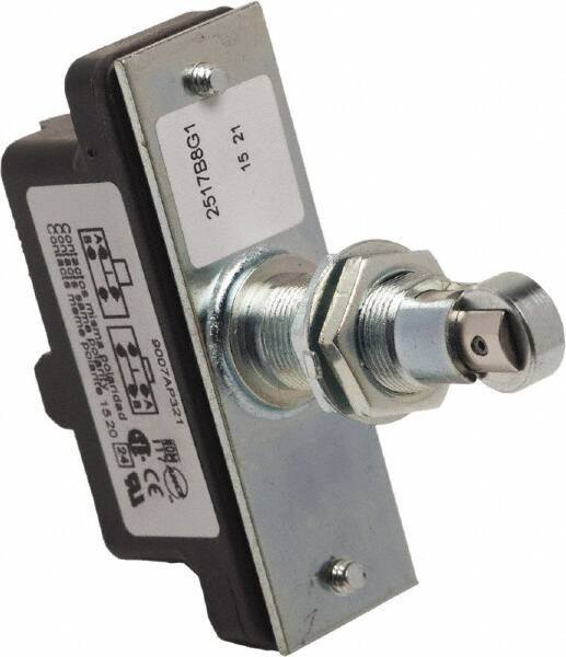 Square D - SPDT, NC/NO, 600 VAC, Screw Terminal, Roller Plunger Actuator, General Purpose Limit Switch - 1 NEMA Rating, IP20 IPR Rating, Panel Mount, 1-1/4 Lb. Operating Force - Apex Tool & Supply