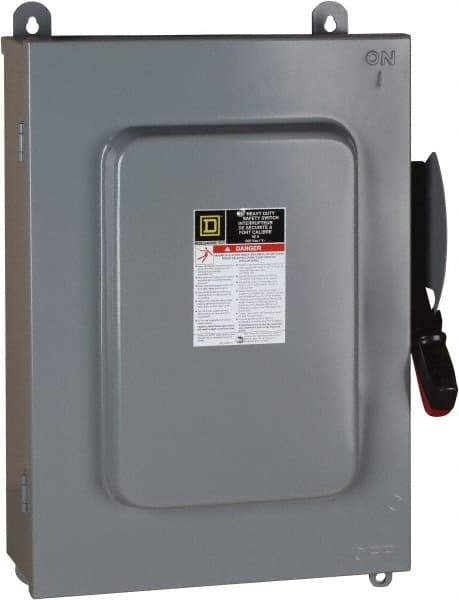 Square D - 30 Amp, 600 VAC, 6 Pole Nonfused Safety Switch - NEMA 12 & 3R, 30 hp at 600 VAC (Triple Phase), 6PST Contact Form - Apex Tool & Supply