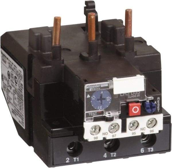 Schneider Electric - 37 to 50 Amp, 690 VAC, Thermal IEC Overload Relay - Trip Class 20, For Use with LC1D80 and LC1D95 - Apex Tool & Supply