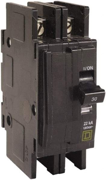 Square D - 20 Amp, 240 VAC, 2 Pole, Panel Mount Miniature Circuit Breaker - 14-2 AWG - Apex Tool & Supply