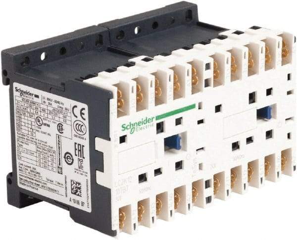 Schneider Electric - 3 Pole, 24 Coil VAC at 50/60 Hz, 12 Amp at 440 VAC, 16 Amp at 690 VAC and 20 Amp at 440 VAC, Reversible IEC Contactor - BS 5424, CSA, IEC 60947, NF C 63-110, RoHS Compliant, UL Listed, VDE 0660 - Apex Tool & Supply