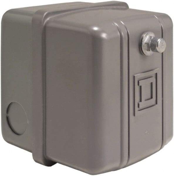 Square D - 1 NEMA Rated, DP, 5 to 10 psi, Electromechanical Pressure and Level Switch - Adjustable Pressure, 460/575 VAC, 1/4 Inch Connector, Screw Terminal, For Use with Air Compressors, Power Circuits, Water Pumps - Apex Tool & Supply