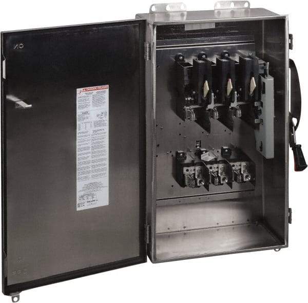 Square D - 200 Amp, 600 VAC/VDC, 3 Pole Nonfused Safety Switch - NEMA 12, 3, 3R, 4 & 4X, 50 hp at 600 VAC, 50 hp at 600 VDC (Single Phase), 150 hp at 600 VAC, 50 hp at 600 VDC (Triple Phase), ST Contact Form - Apex Tool & Supply