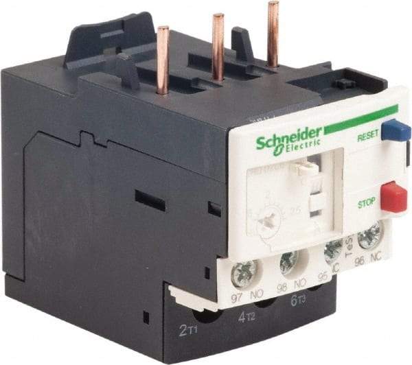 Schneider Electric - 3 Pole, NEMA Size 00-1, 1.6 to 2.5 Amp, 690 VAC, Thermal NEMA Overload Relay - Trip Class 20, For Use with LC1D09, LC1D12, LC1D18, LC1D25, LC1D32 and LC1D38 - Apex Tool & Supply